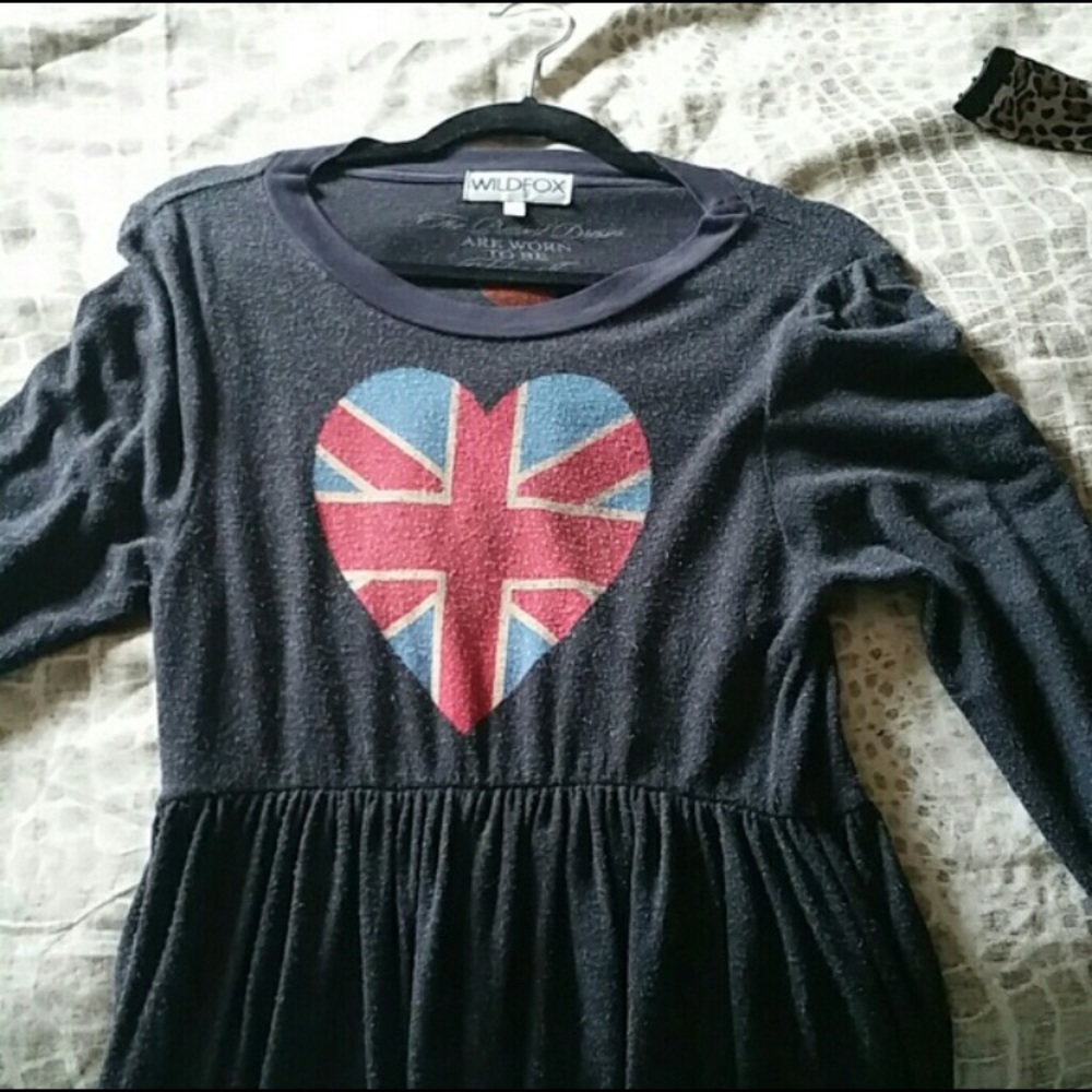 Wildfox British flag heart dress